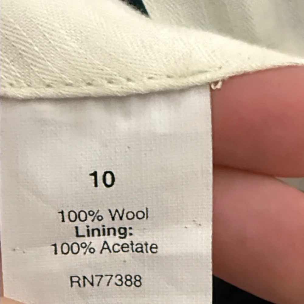 J. Crew Navy Blue 100% Wool Favorite Fit Bootcut Pleated Dress Pants Size 10 - Picture 4 of 5